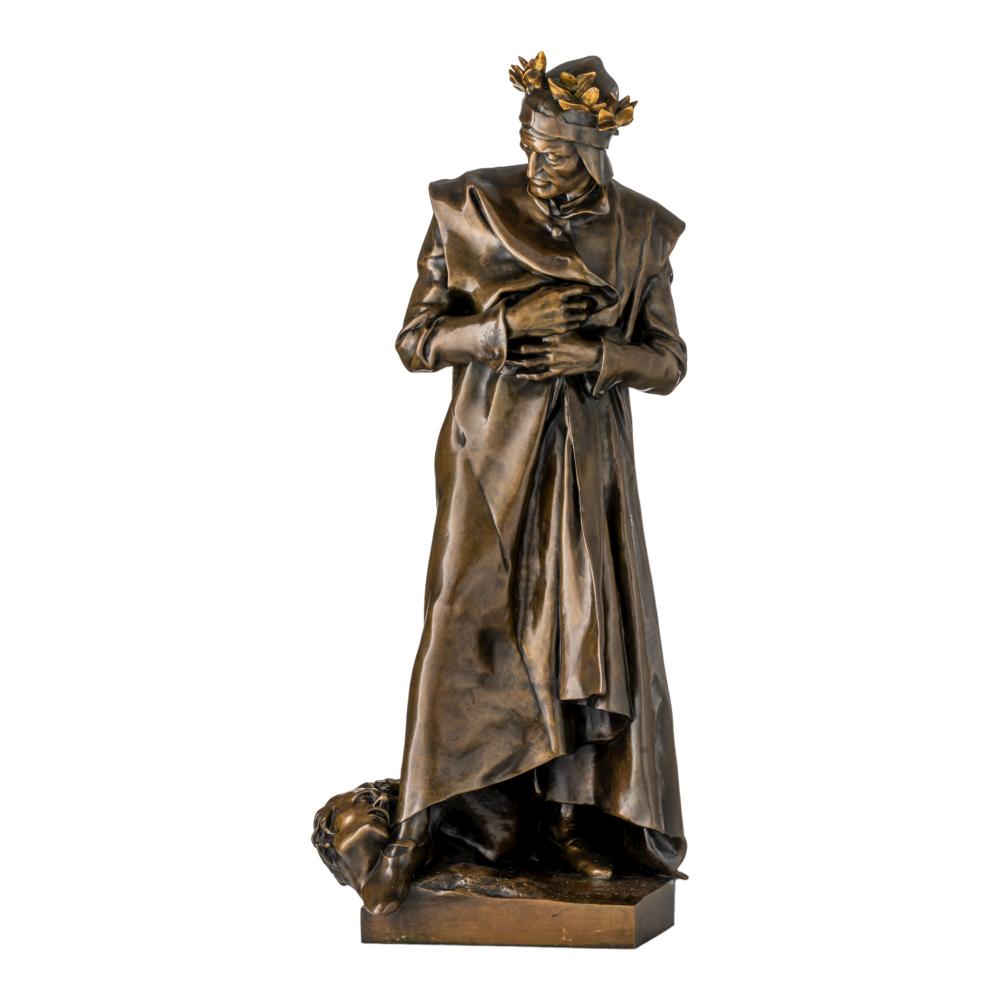 Jean-Paul Aubé comparable auction result: jean paul aub 1837 1916 dante alighieri patinated bronze h 83 5 cm