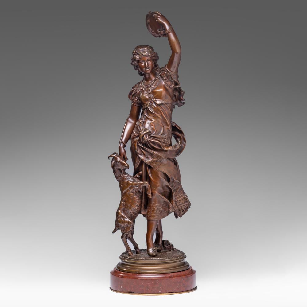 Jean-Baptiste Germain comparable auction result: jean baptiste germain 1841 1910 esmeralda brown patinated bronze h 68 5 cm