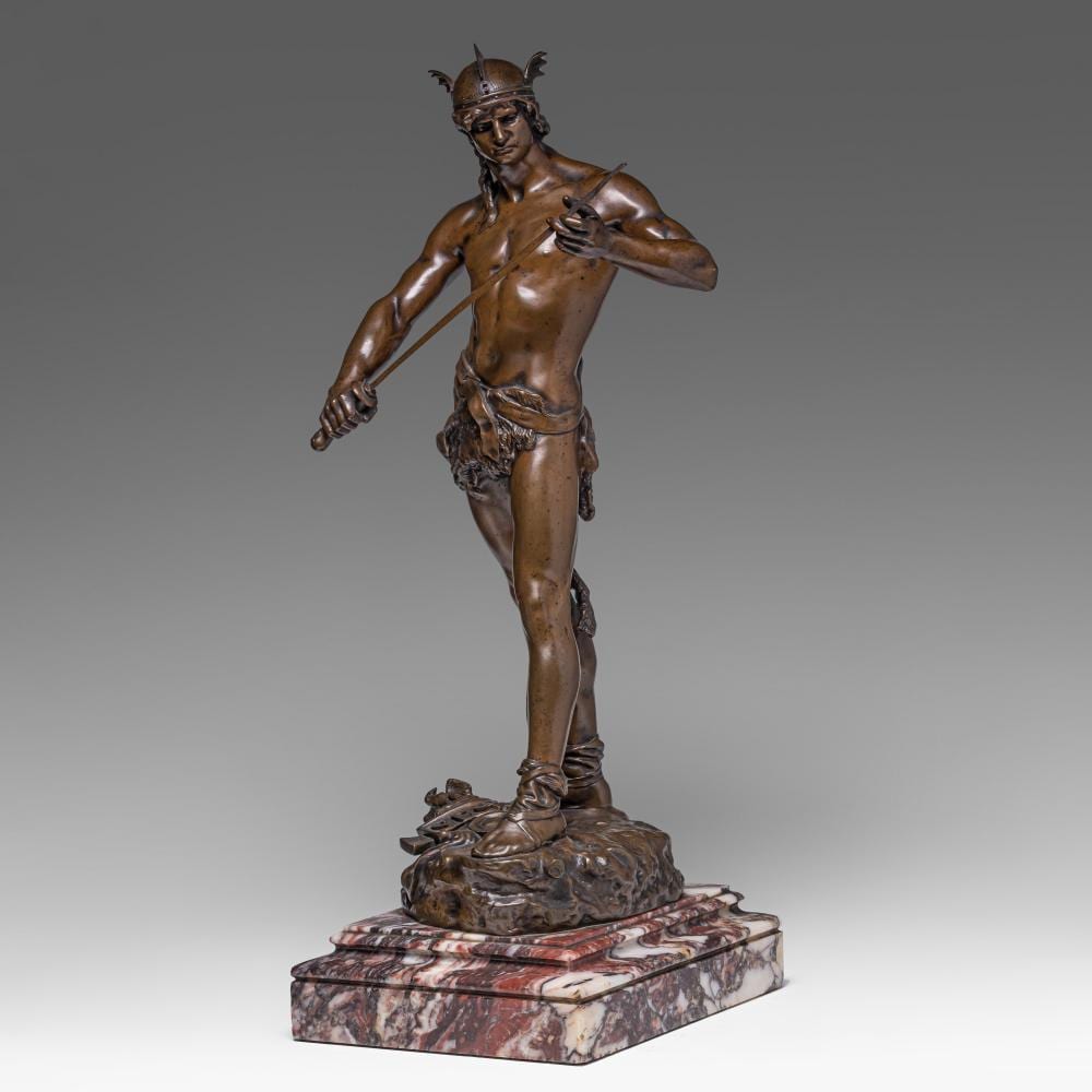 André Paul Arthur Massoulle comparable auction result: andr massoulle 1851 1901 le gaulois vainqueur 1880 brown patinated bronze h 56 cm