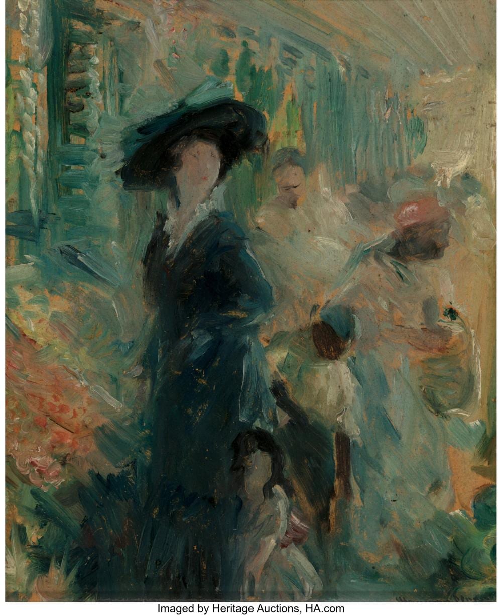 Wayman Adams comparable auction result: wayman adams american 1883 1959 new orleans oil on board 12 1 2 x 10 1 2 inch