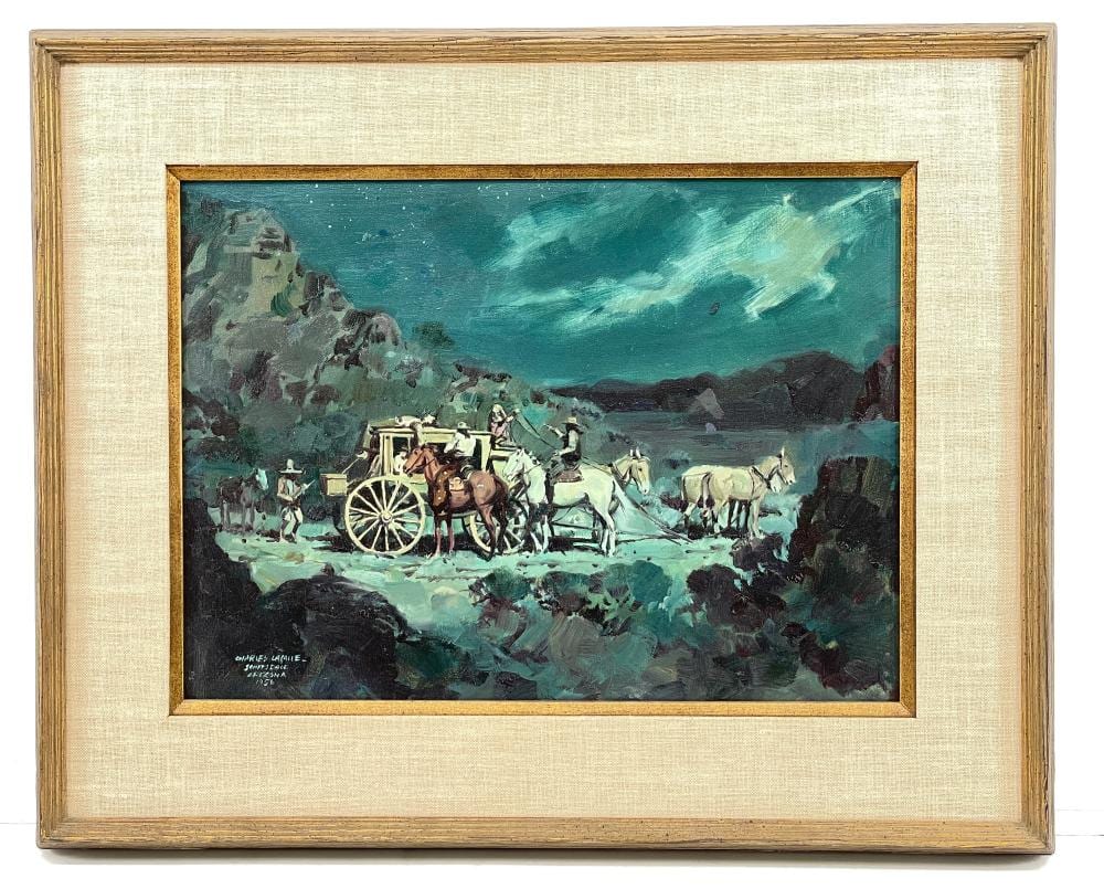 Charles Lasalle comparable auction result: charles lasalle hold up in the canyon oil on board