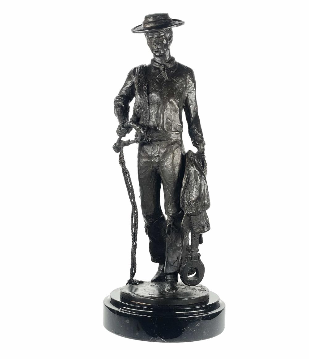 Franco Vianello comparable auction result: franco vianello cowboy bronze sculpture