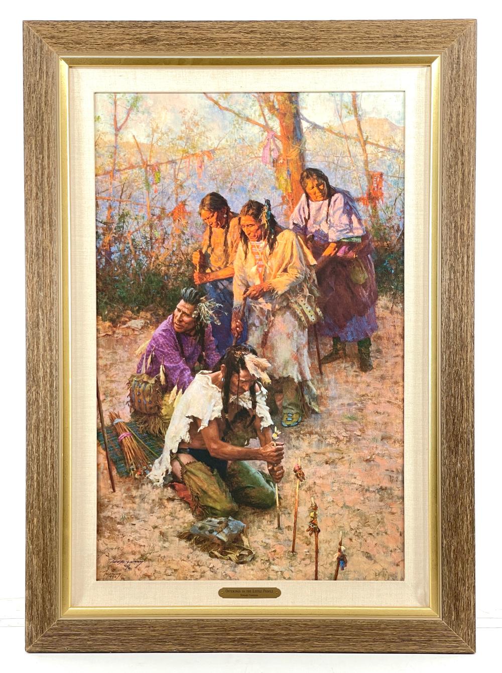 HOWARD TERPNING "OFFERINGS TO THE LITTLE PEOPLE" GICLEE ON CANVAS sold by Bradford's, lot 1469 — auction record photograph