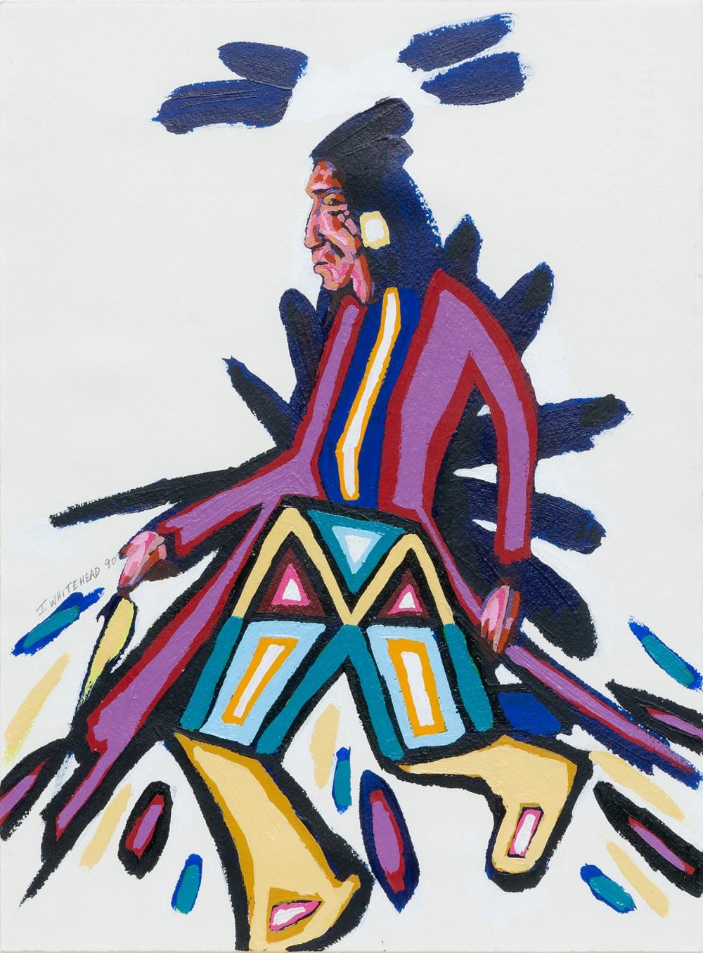 Jerry Whitehead comparable auction result: jerry whitehead untitled man in profile