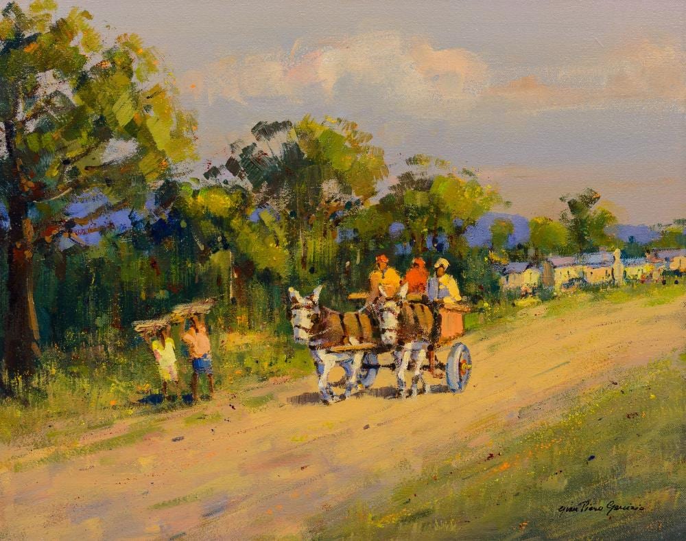 Gian Piero Garizio comparable auction result: gian piero garizio sa born 1931 oil donkey cart signed 31 x 49