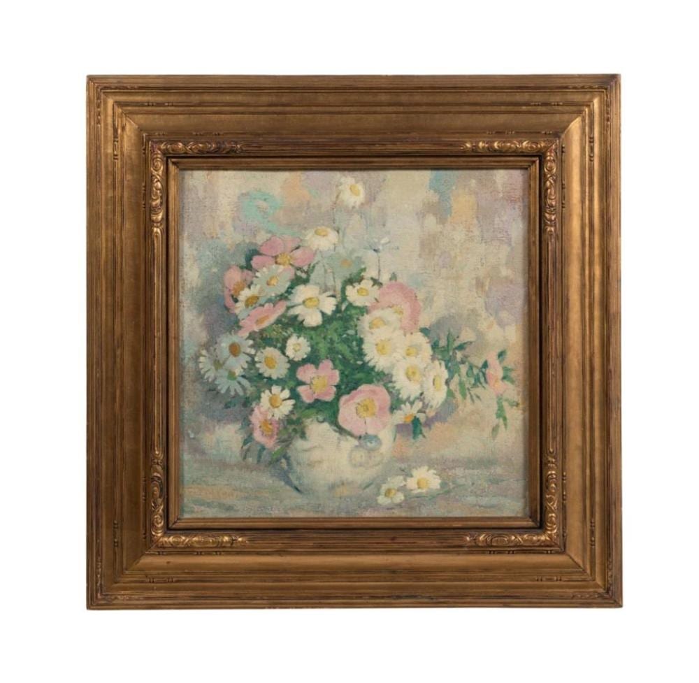 Carl Lawless comparable auction result: carl lawless floral still life o c