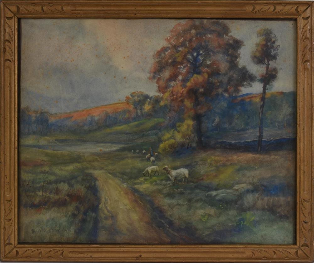 Alfred Addy comparable auction result: alfred addy 1866 1930 landscape with sheep