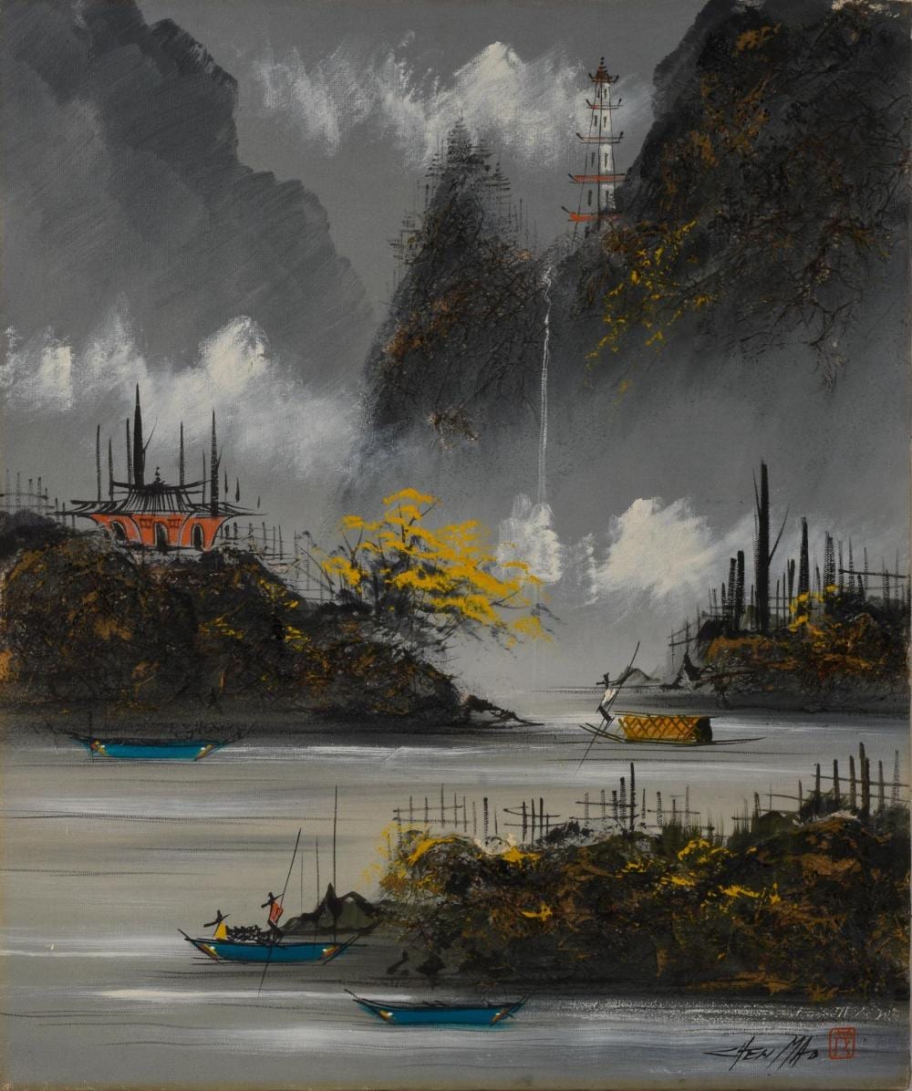Chen Mao comparable auction result: chen mao oil painting