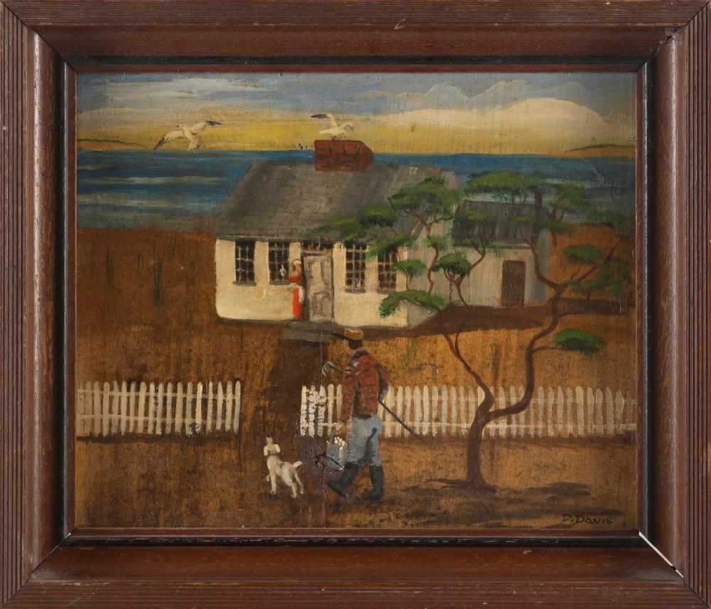 dorothy davis massachusetts 1910 1991 clammer s return to a seaside cottage oil on board 9 x 11 framed 12 x 14 · Eldred's · 2023-04-18 Dorothy Davis comparable auction result: dorothy davis massachusetts 1910 1991 clammer s return to a seaside cottage oil on board 9 x 11 framed 12 x 14