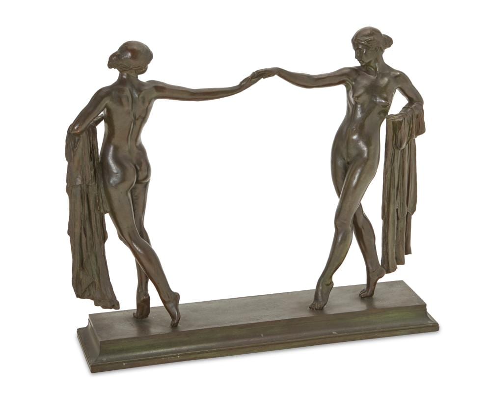 Mario Korbel comparable auction result: mario korbel 1881 1954 andante patinated bronze 27 h x 36 w x 6 d