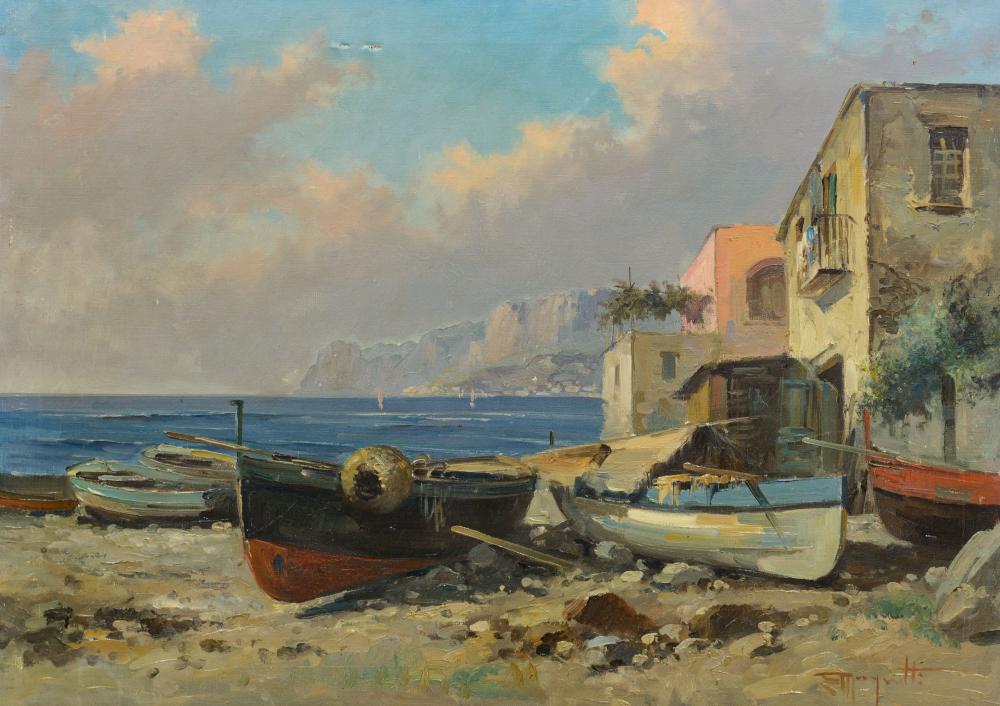 Ercole Magrotti comparable auction result: ercole magrotti italian 1890 1958 oil italian coastal scene signed 50 x 70