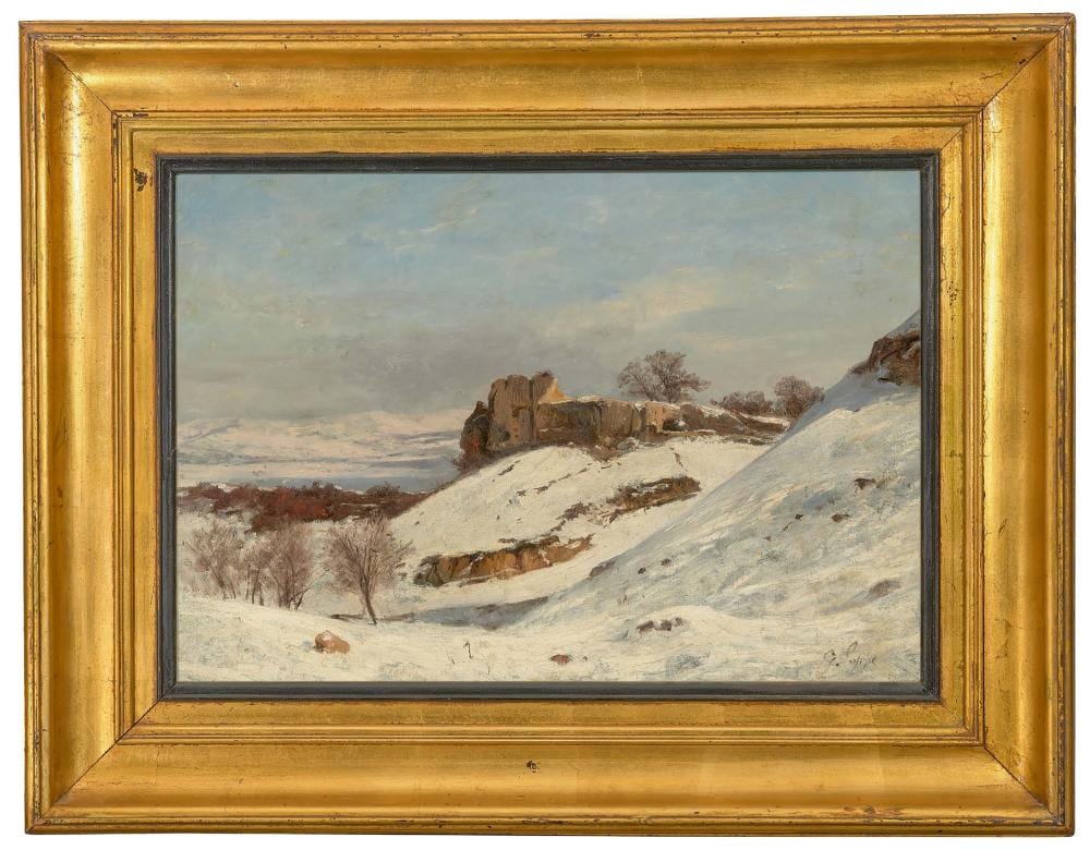 Gabriel Loppé comparable auction result: gabriel lopp 1825 1913 environs du lac d annecy en hiver