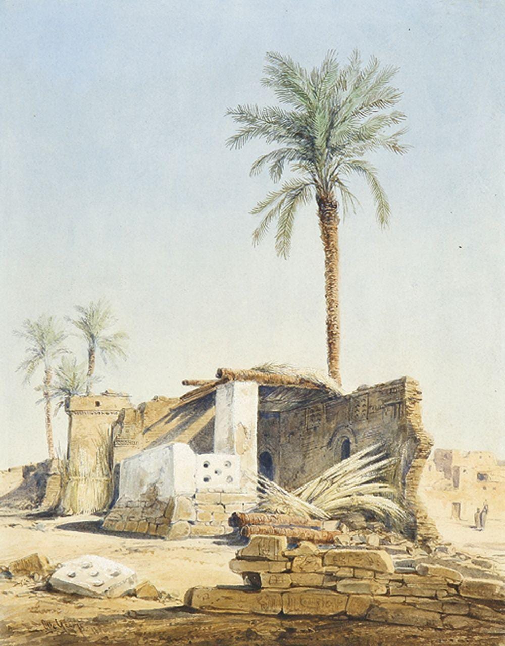Otto Georgi comparable auction result: friedrich otto georgi gyptisches dorf mit alten ruinen