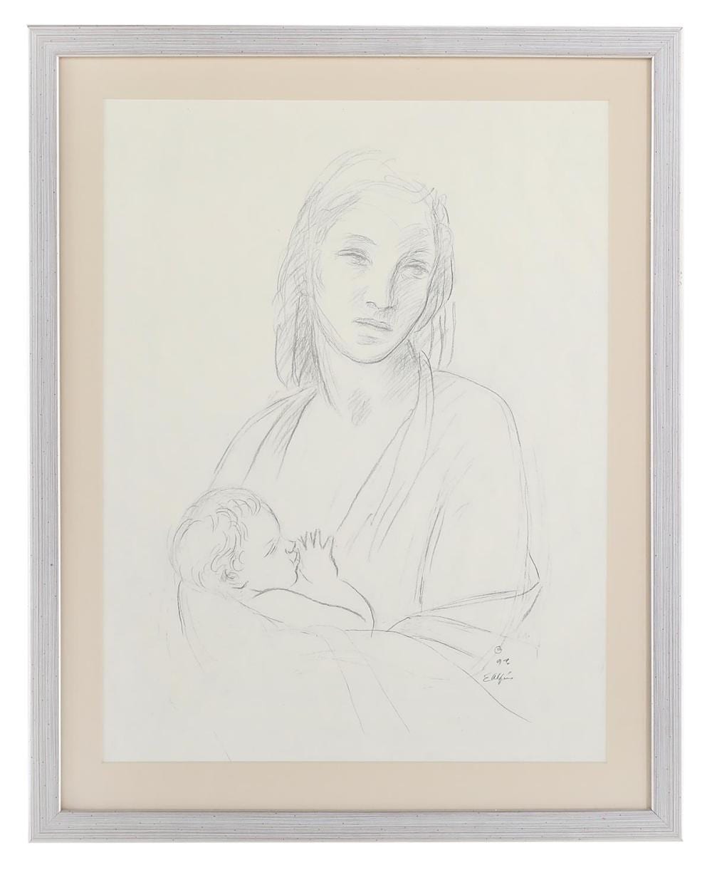 Enrique Alferez comparable auction result: enrique alferez mexican louisiana 1901 1999 mother and child
