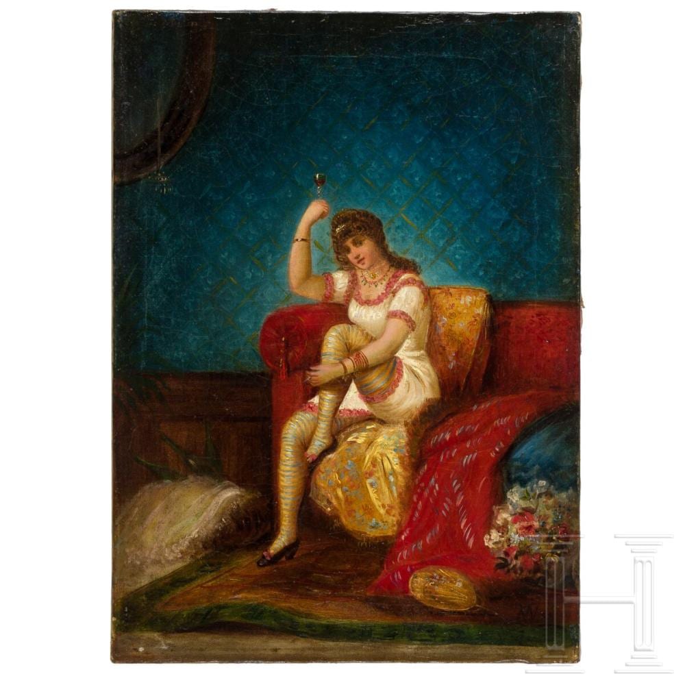 Charles Wilda comparable auction result: charles wilda 1854 1907 vienna in a dancer s boudoir vienna 1888