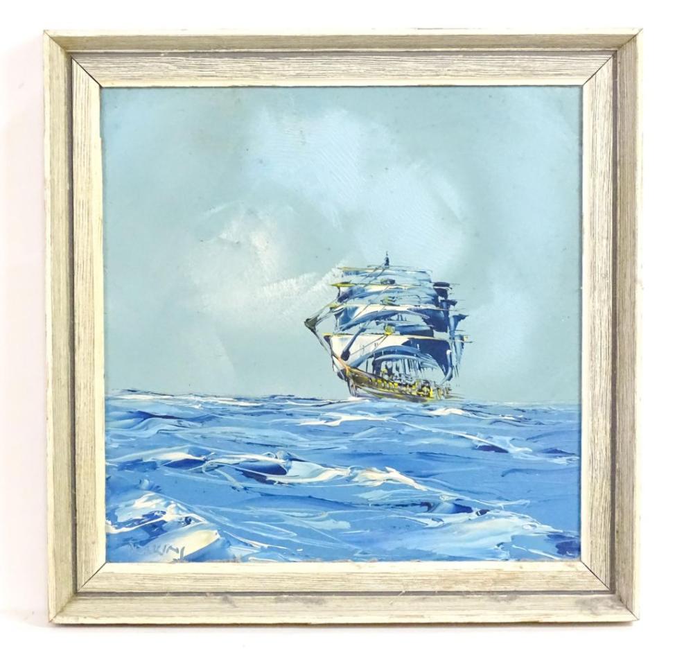 George Richard Deakins comparable auction result: george richard deakins 1911 1981 oil on board a tall ship under sail signed lower left approx