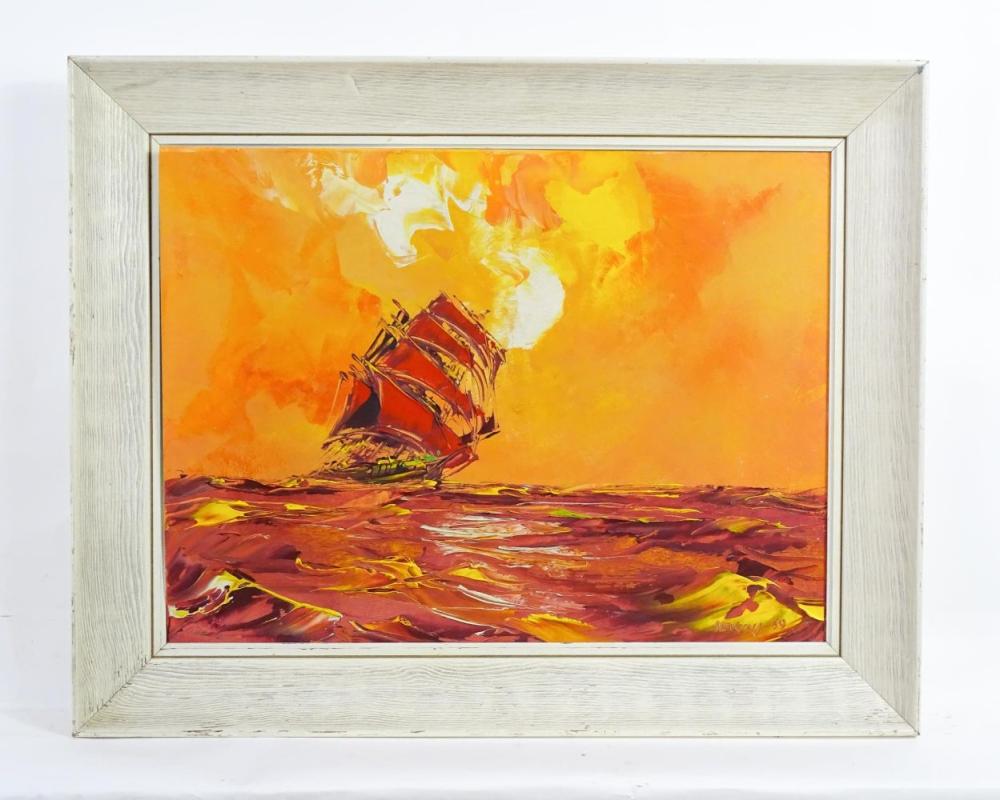 George Richard Deakins comparable auction result: george richard deakins 1911 1981 oil on board a tall ship under sail signed and dated 19 69 low