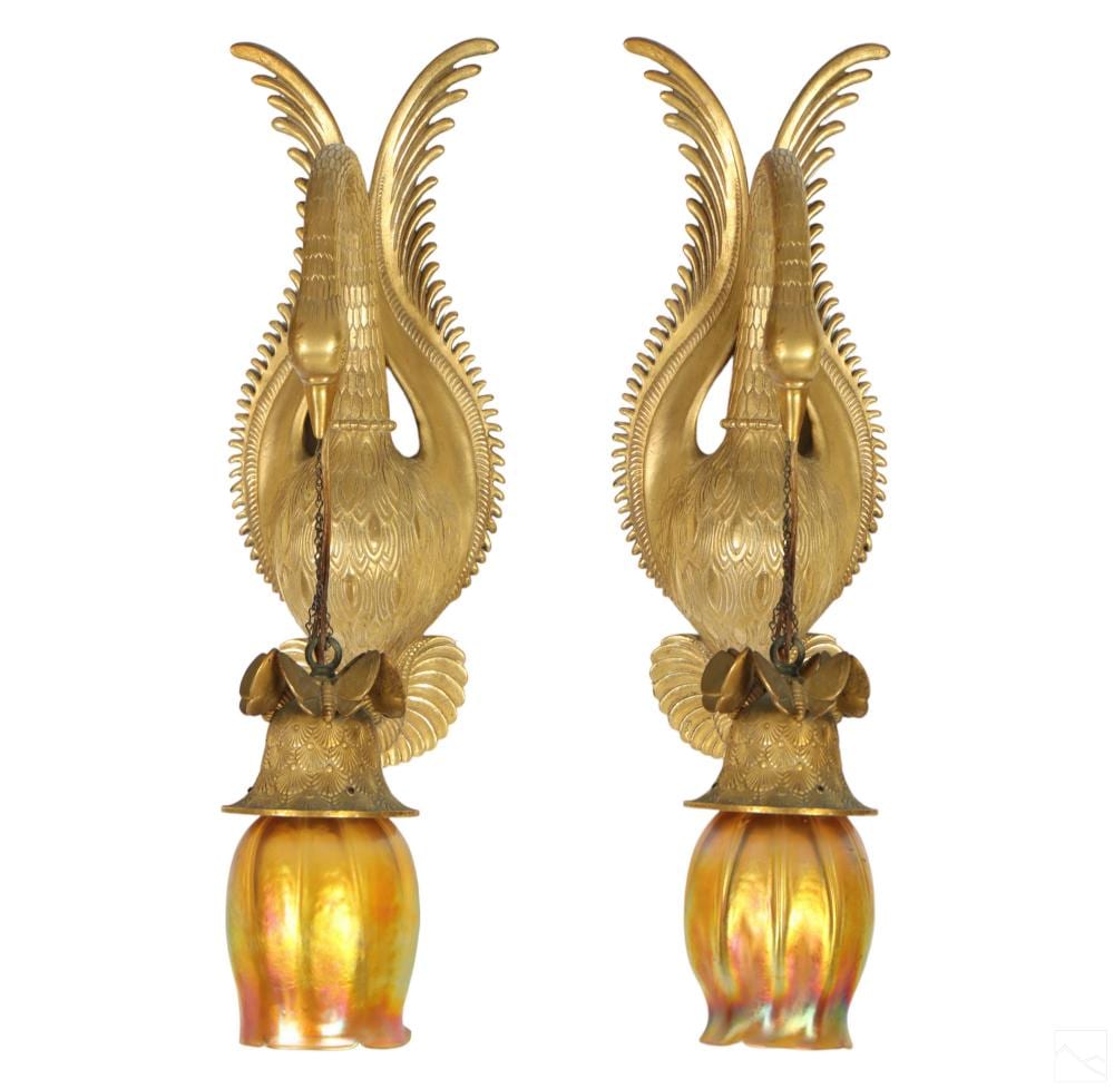 Armand Albert Rateau comparable auction result: armand albert rateau 1882 1938 gilt swan sconces