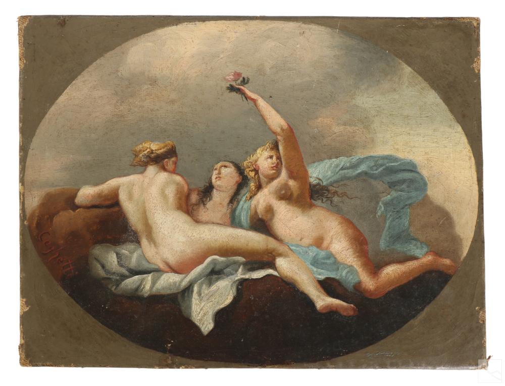 Francesco Coghetti comparable auction result: francesco coghetti 1804 1875 three graces painting