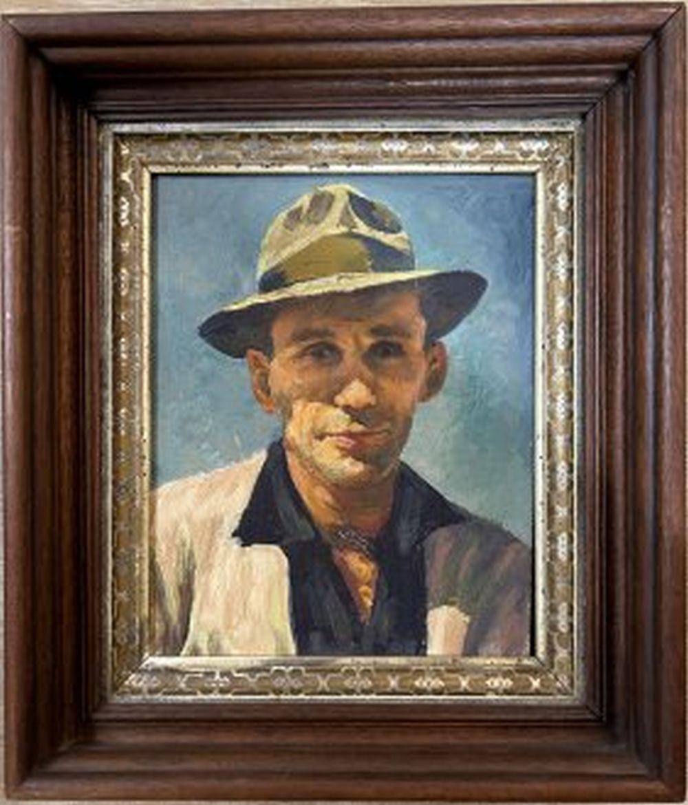 Alex Poplaski comparable auction result: alex poplaski portrait of man oil painting