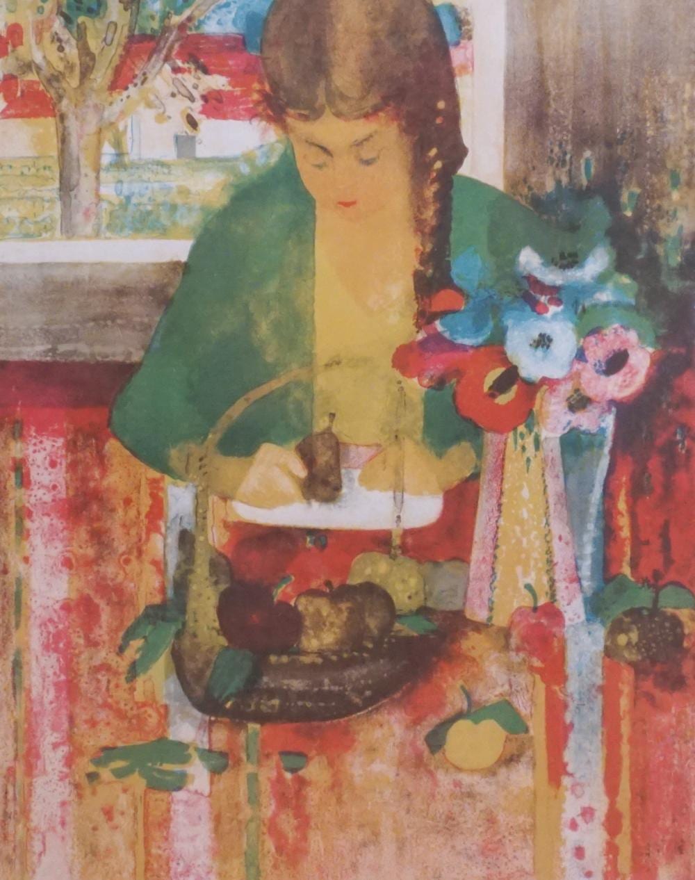 paul collomb french b 1921 portrait of a woman with basket color lithograph signed l r and numbered 191 275 frame 29 1 2 x 23 1 2 in 74 9 x 59 7 cm · Weschler's · 2023-04-11 Paul Collomb comparable auction result: paul collomb french b 1921 portrait of a woman with basket color lithograph signed l r and numbered 191 275 frame 29 1 2 x 23 1 2 in 74 9 x 59 7 cm
