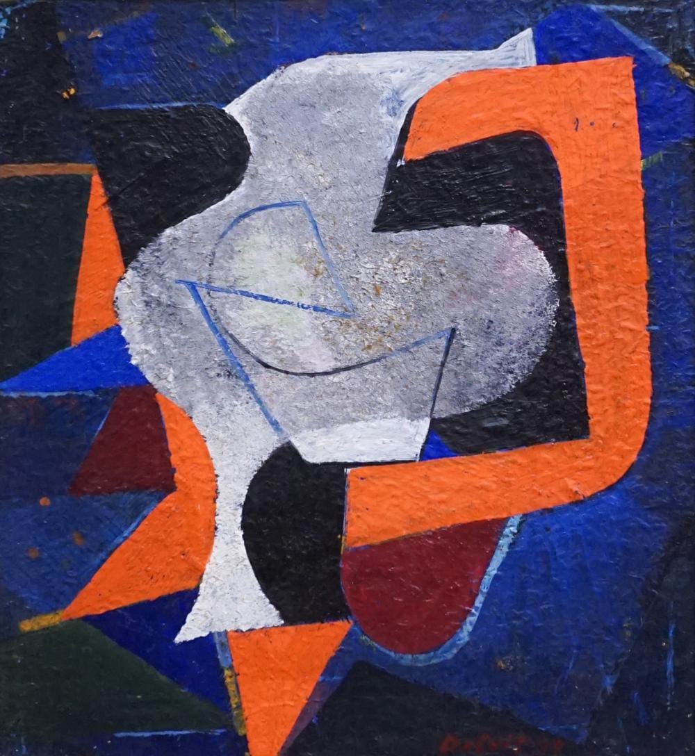 Oskar Dalvit comparable auction result: oskar dalvit swiss 1911 1975 zeichen 1949 oil on canvas board frame 16 1 4 x 15 in 41 3 x 38 1 cm