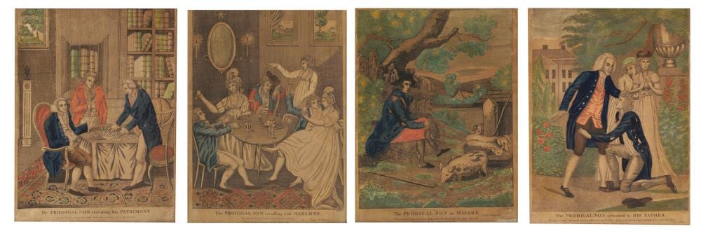 Amos Doolittle comparable auction result: amos doolittle american 1754 1832 the complete prodigal son series