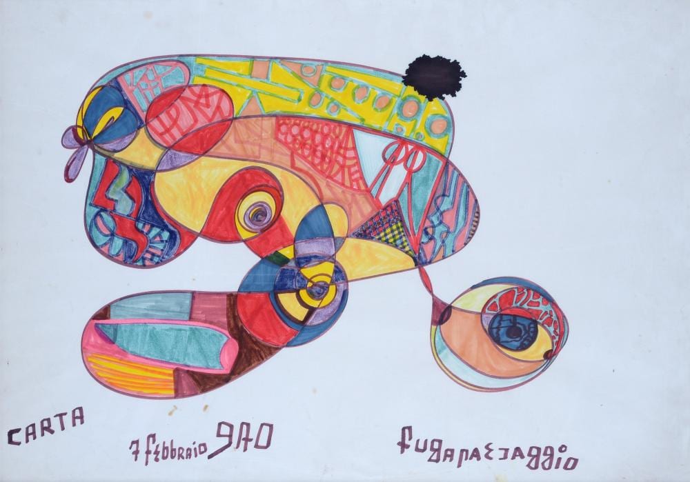 Sebastiano Carta comparable auction result: sebastiano carta priolo gargallo 1913 roma 1973 fuga paesaggio 1970