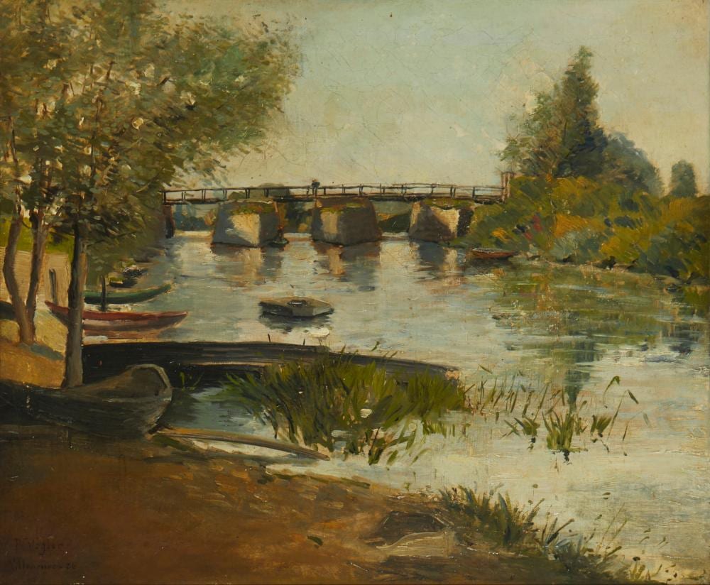 Paul Vogler comparable auction result: paul vogler 1852 1904 villeneuve 1886 oil on canvas laid to canvas 18 h x 21 75 w