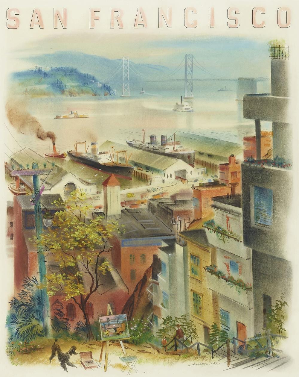 Louis Macouillard comparable auction result: louis macouillard 1913 1987 san francisco sight 24 x 19 in framed 35 x 29 1 2 in
