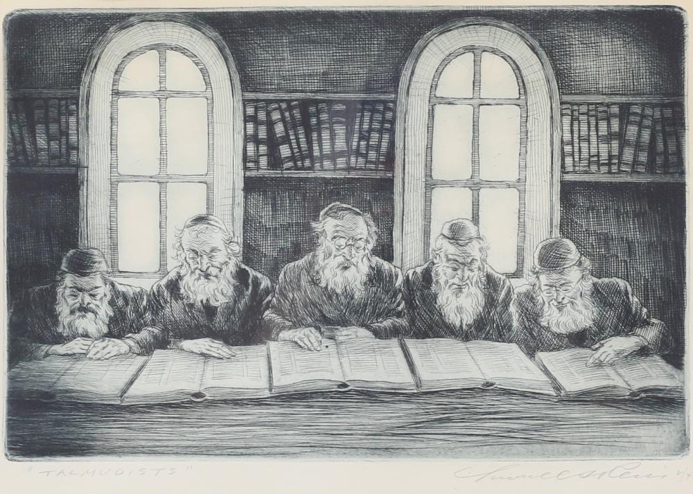 Lionel S. Reiss comparable auction result: lionel s reiss etching talmudists