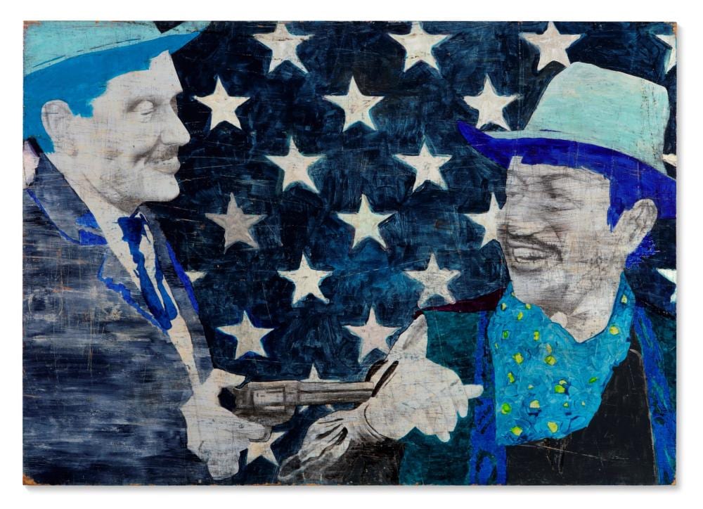 Robert Lucander comparable auction result: robert lucander b 1962 world wide acrylic silver paint and pencil on pl