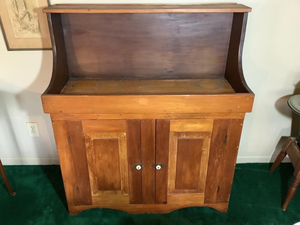 Antique Pine Dry Sink sold by Caswell Prewitt Realty, INC, lot 169 — auction record photograph