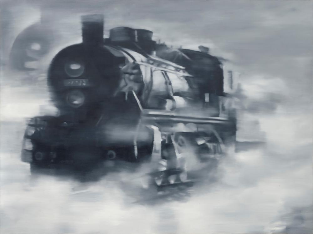 Luming Li comparable auction result: li luming b 1957 train oil on canvas 150 x 200 cm 59 x 78 3 4 in