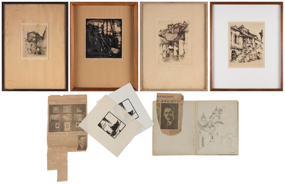 Donald Frederick Witherstine comparable auction result: donald frederick witherstine massachusetts 1895 1961 four etchings a sketch book a woodcut and related restrikes