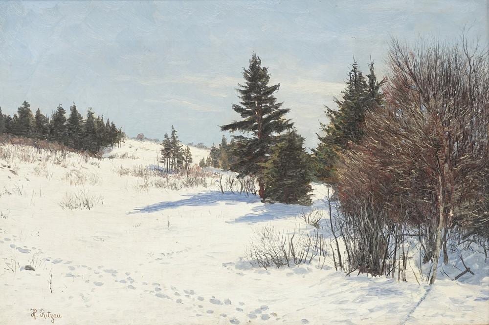 Hermann Ritzau comparable auction result: hermann ritzau 1866 1922 winter landscape