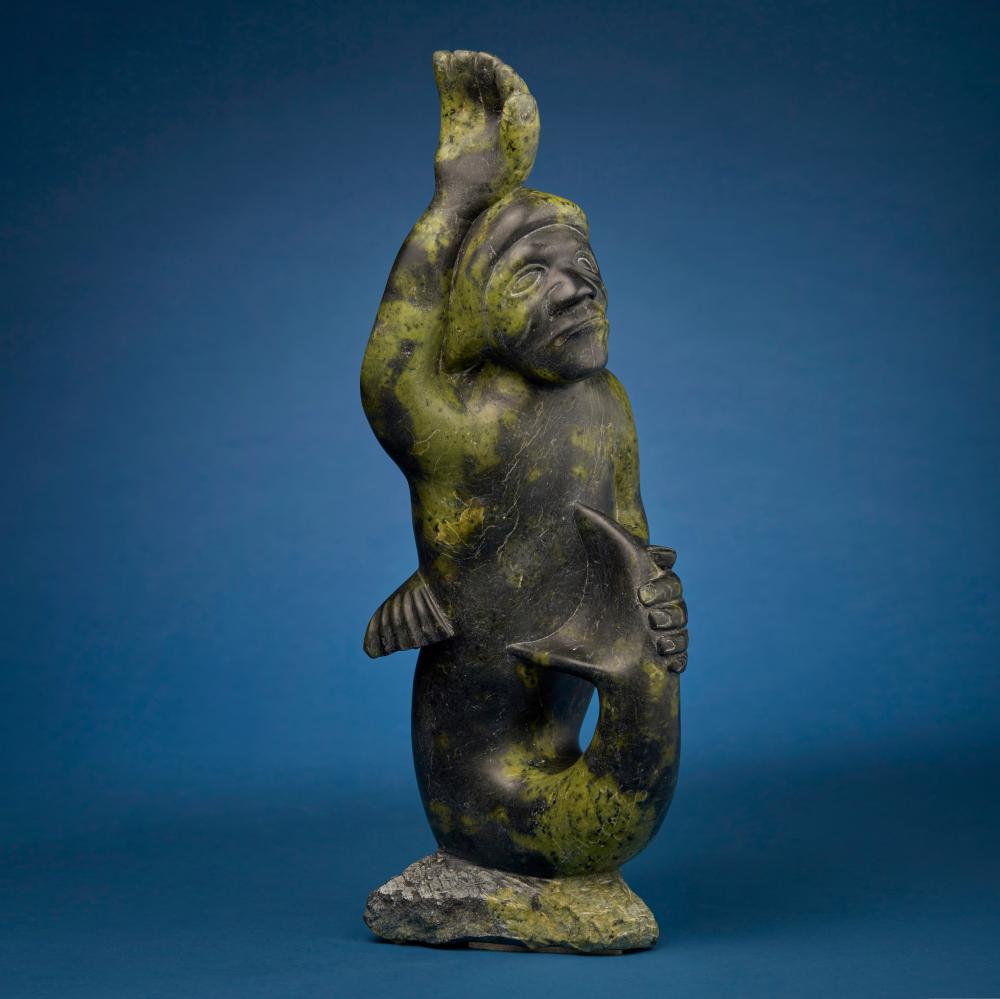 Shaa Axangayu comparable auction result: aqjangajuk shaa 1937 2019 inuit cape dorset kinngait carved sea spirit figure