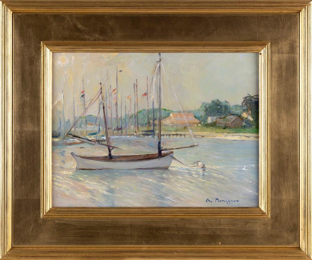 A. Mongeau comparable auction result: alice mongeau massachusetts contemporary oak bluffs harbor oil on masonite panel 12 x 16 framed 19 5 x 23 5