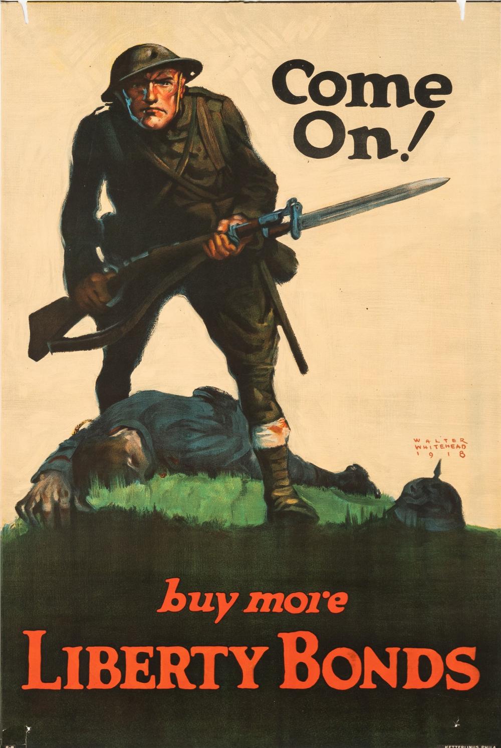 Walter Whitehead comparable auction result: come on buy more liberty bonds poster by walter whitehead