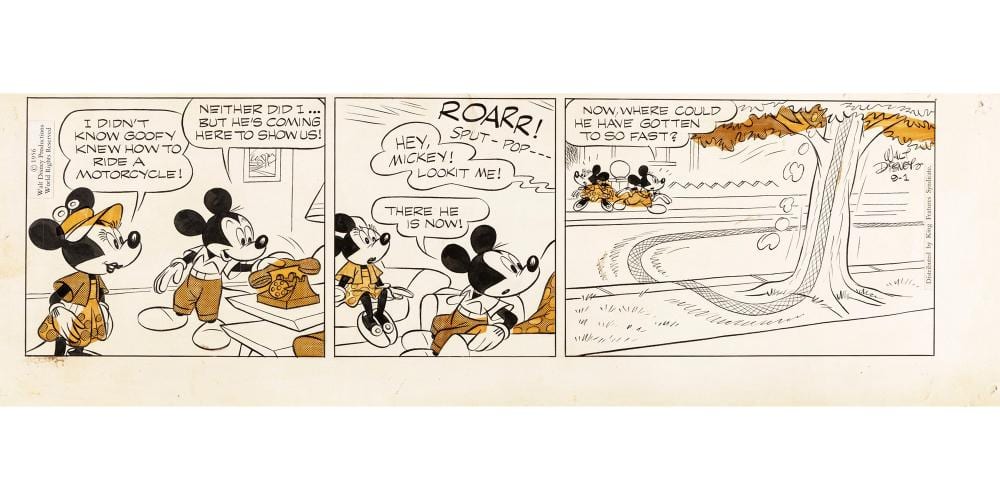 Floyd Gottfredson comparable auction result: floyd gottfredson mickey mouse 01 09 1956
