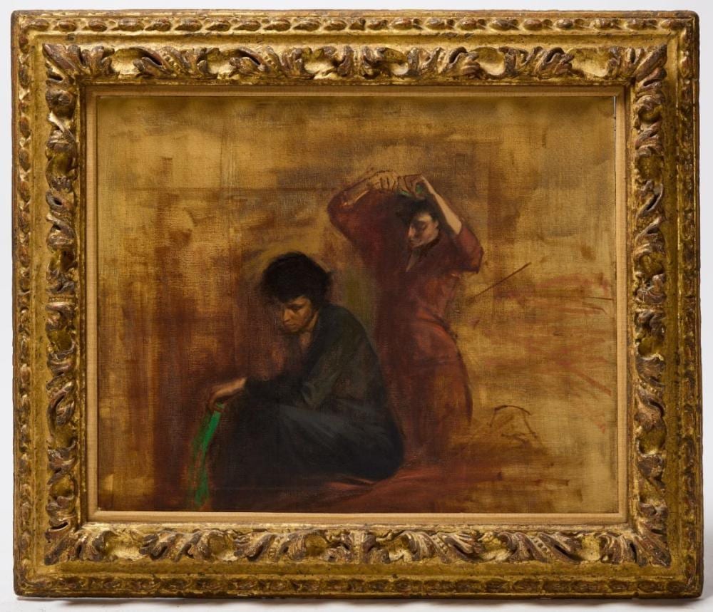 Stuart Kaufman comparable auction result: stuart kaufman painting of two figures