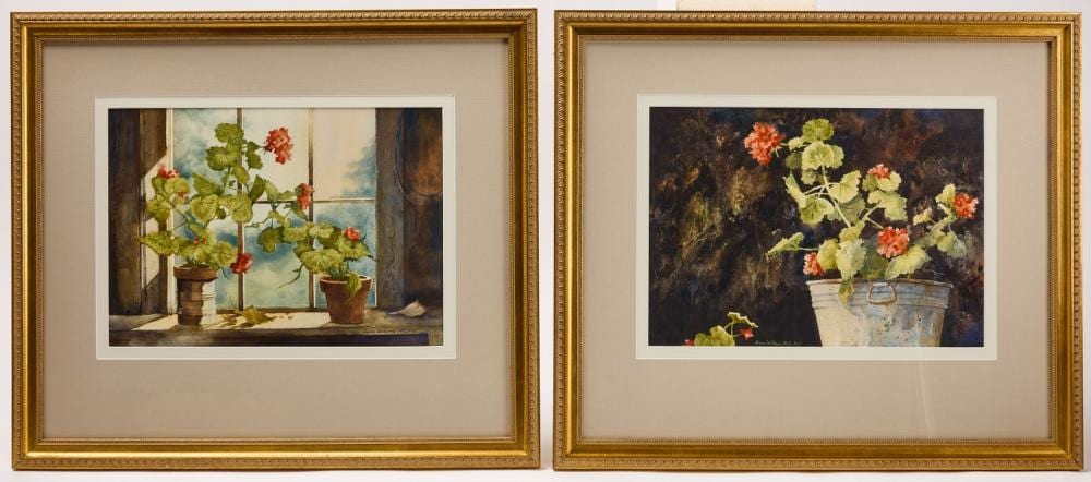 Joyce Williams comparable auction result: joyce williams pair of still life works