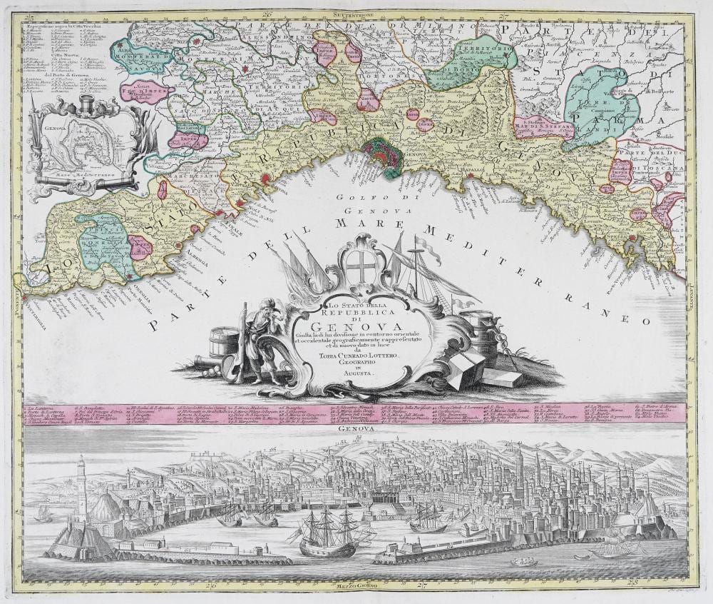 Tobias Conrad Lotter comparable auction result: tobias conrad lotter lo stato della repubblica di genova giusta augusta tobias conrad lotter s d 1760 ca
