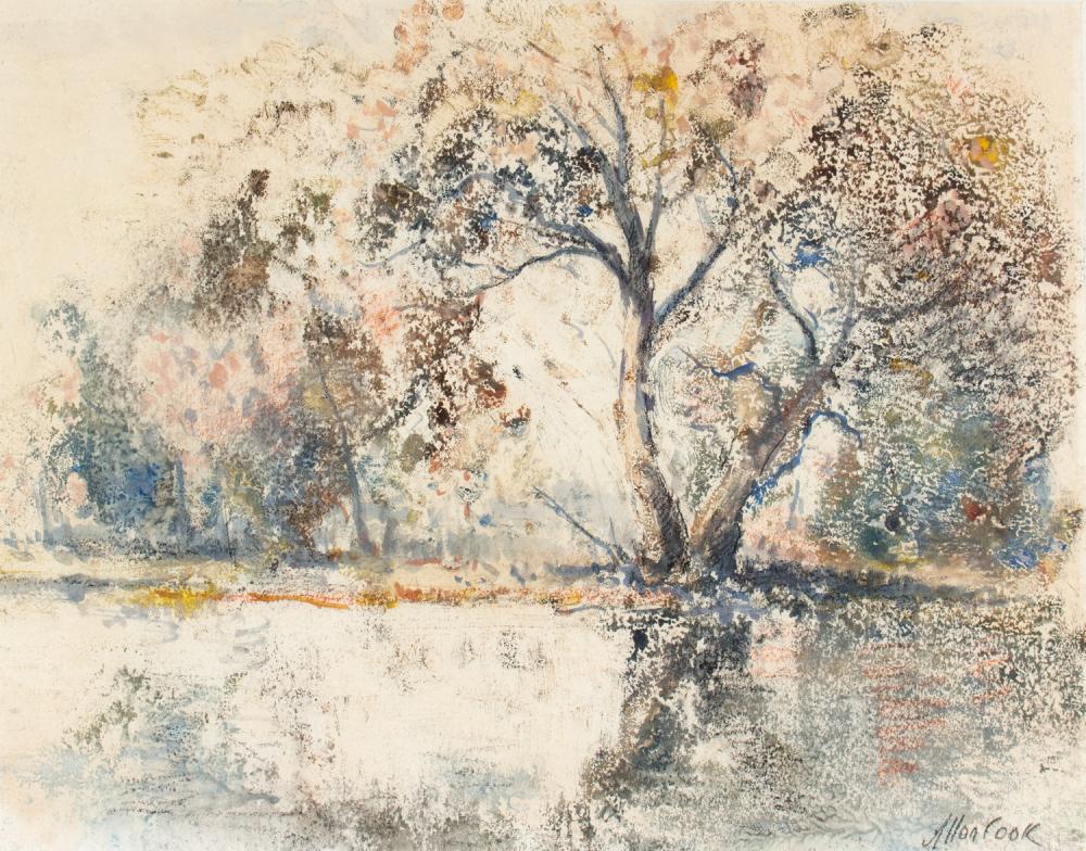 ALLON COOK - LAKE SCENE - Monoprint sold by GFL Fine Art, lot 167 — auction record photograph