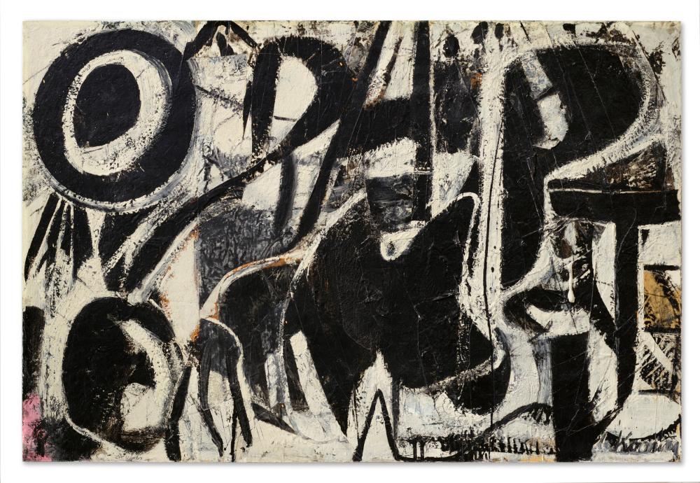 Willem de Kooning (1904-1997) Orestes oil, enamel and paper collage on pape comparable sale
