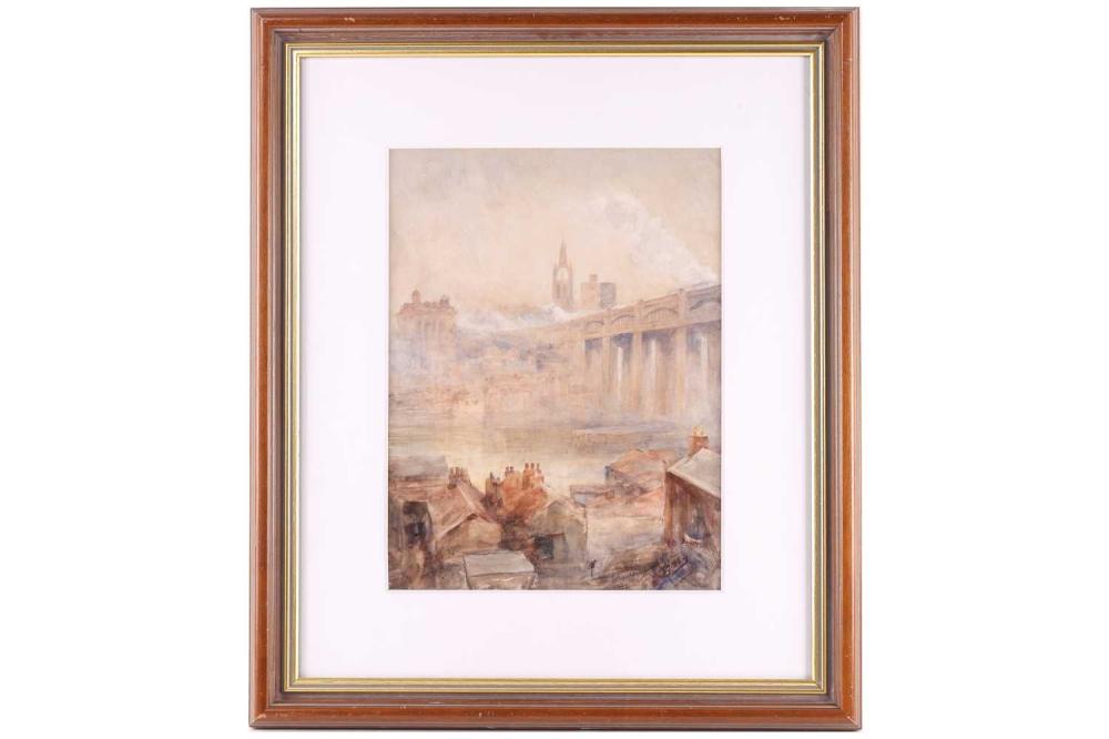 Robert Jobling comparable auction result: robert jobling 1841 1923 view of newcastle and the tyne river from the gateshead bank signed watercolour 38 x 29 cm framed and glazed frame 63 x 53 cm