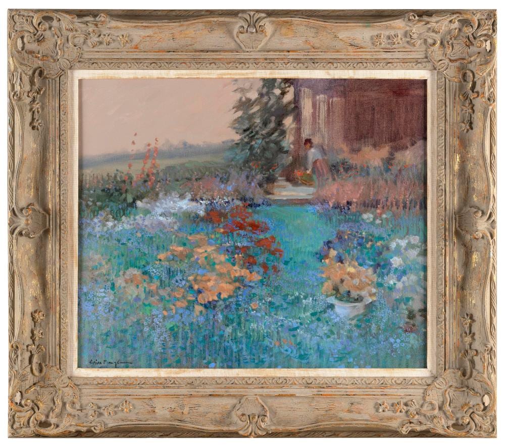 A. Mongeau comparable auction result: alice mongeau massachusetts contemporary the gardener oil on canvas 20 x 24 framed 29 x 32