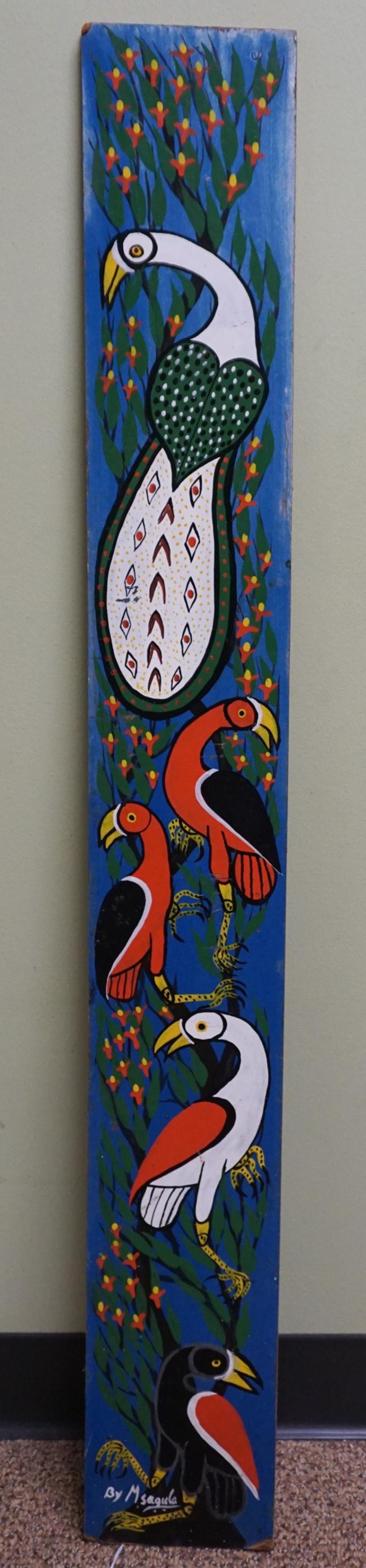 damian msagula tanzania 1939 2005 birds in a tree oil on board signed l r unframed 44 3 4 x 6 in 113 7 x 15 2 cm · Weschler's · 2023-04-25 Damian Msagula comparable auction result: damian msagula tanzania 1939 2005 birds in a tree oil on board signed l r unframed 44 3 4 x 6 in 113 7 x 15 2 cm