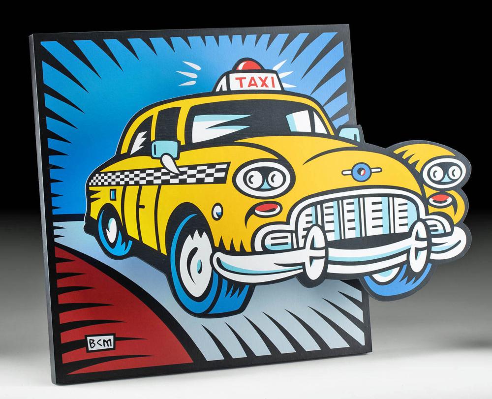 Burton Morris Pop Art Relief - Taxi (2000) sold by Artemis Gallery, lot 80A — auction record photograph