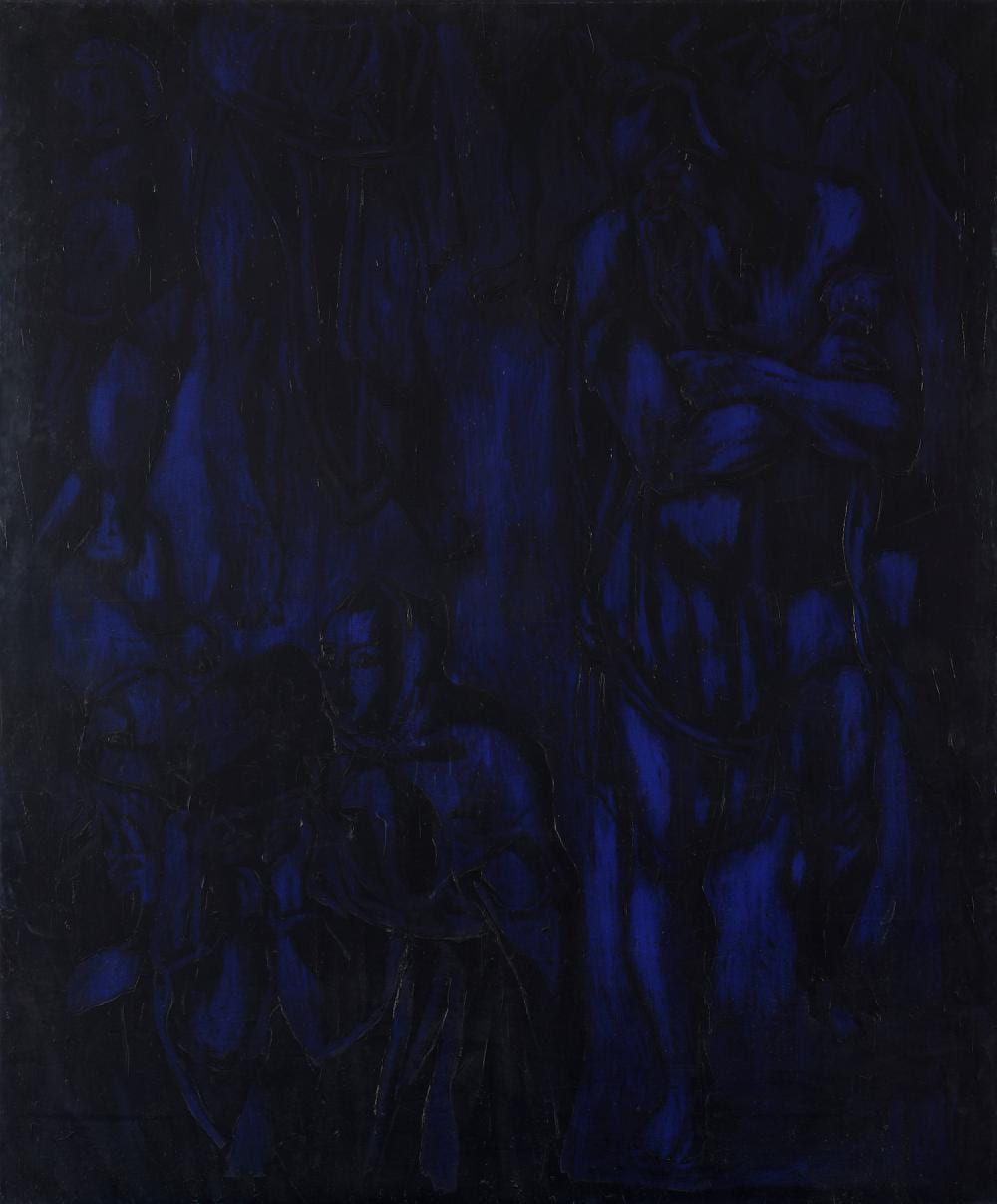 Lindy Lee comparable auction result: lindy lee born 1954 resurrecting the light 1988 oil on canvas